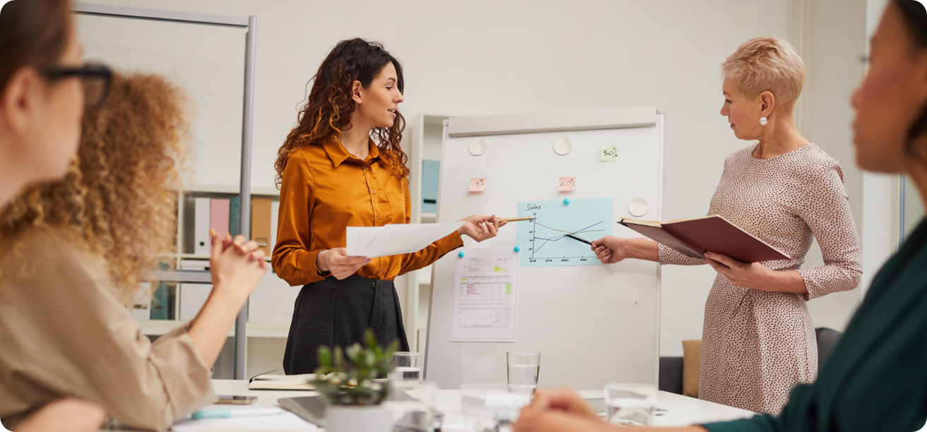 Two people give a presentation