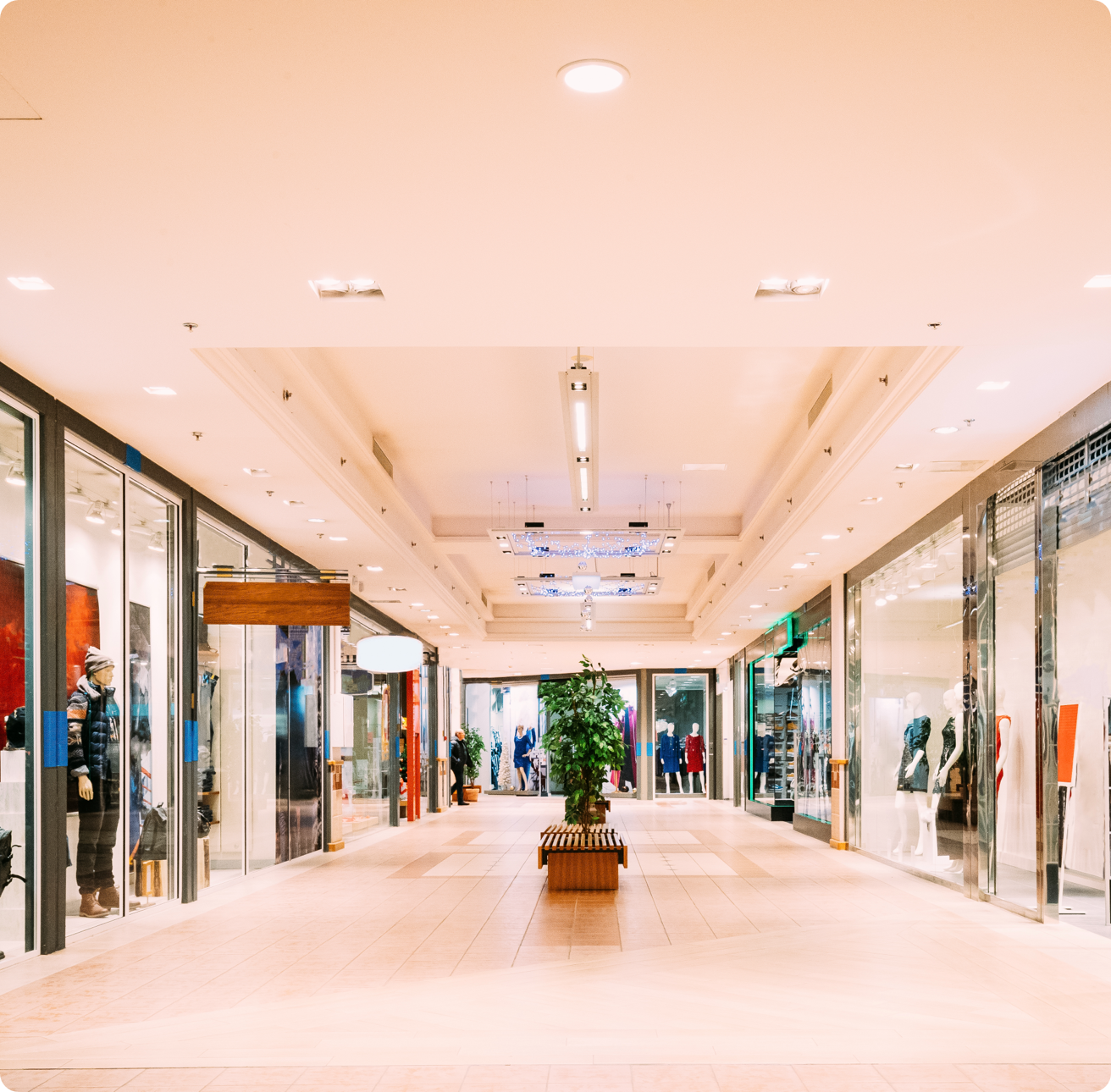 A mall of retail shops